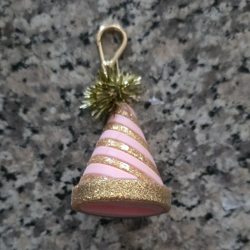 Pink and Gold Party Hat Ornament
